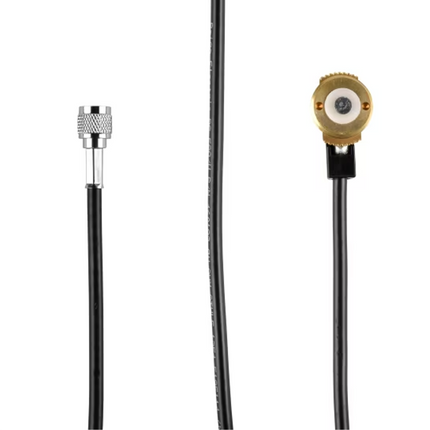 Front view of the Motorola 0180300B02 mobile antenna through-hole mounting kit cable assembly.