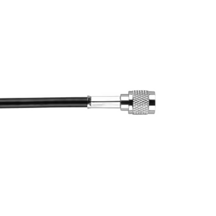 Side profile view of the 14-foot coaxial cable connector for the Motorola 0180300B02 antenna mounting kit.