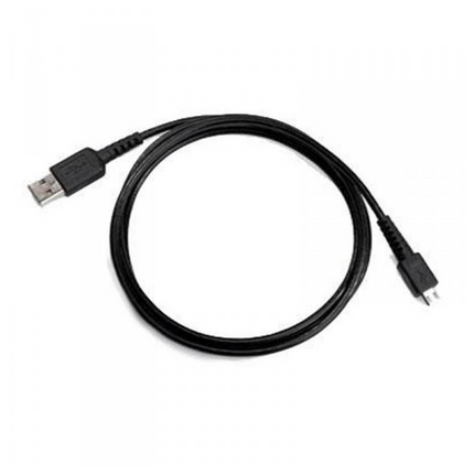 Full view of the shielded black Motorola 30009477001 USB interface cable for radio repeater maintenance