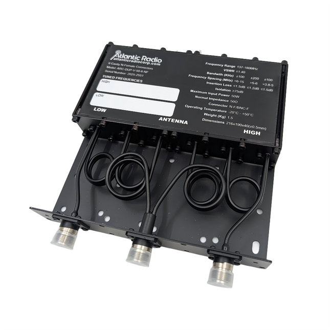 Atlantic Radio Duplexer - 50 Watt - 6 Cavity - VHF (136-180MHz)