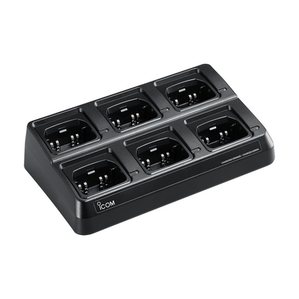 Close-up view of the Icom BC214 gang charging station.