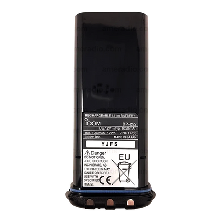 Icom BP252 7.4V 980mAh Li-Ion Waterproof Battery Pack