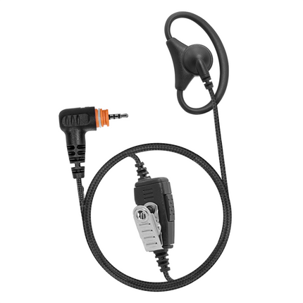 Atlantic Radio DRA+1W-M14 1-Wire D-Ring Adjustable Earpiece with Braided Fiber Cloth