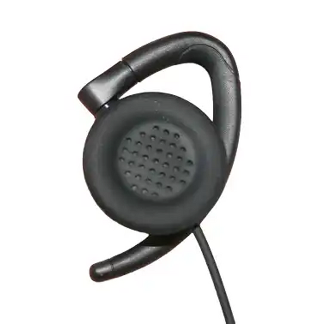 Close-up detail of the adjustable swivel earhook on the Hytera EH-02.