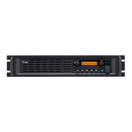 Front view of the 2U rack-mount Icom FR5300 VHF IDAS digital repeater chassis with LCD display.