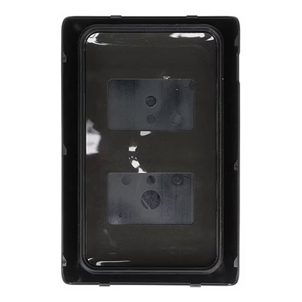 Internal view showing perimeter environmental sealing gasket and latch tabs on Motorola HKLN4620A.