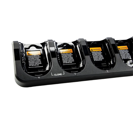 Detail view of the individual LED charging status indicators on the Motorola HKPN4007A charger.