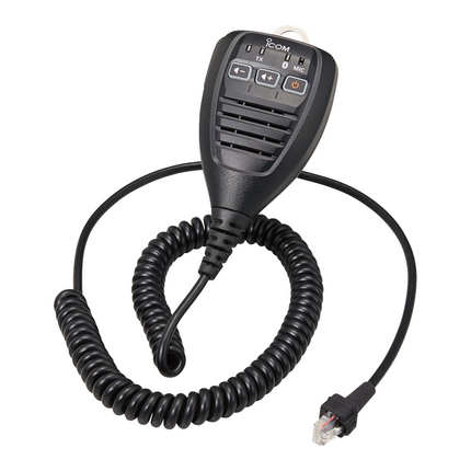 Front view of the Icom HM215 speaker microphone for the BC-218 car charger.
