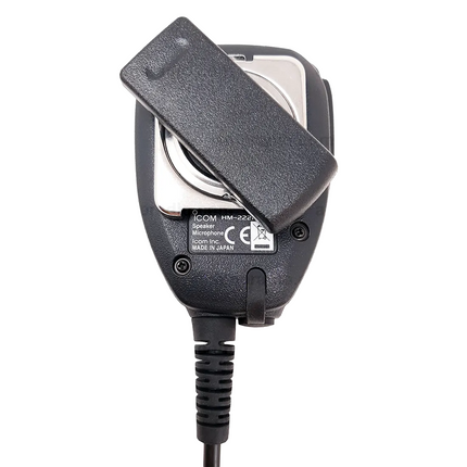 Rearview showing the Icom HM222HLWP microphone casing.