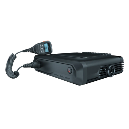 Front view of the high-definition LCD screen interface on the Hytera SM25A1 control head palm microphone.