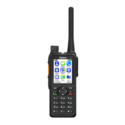 Hytera HP782 Professional DMR Portable Radio view showcasing front display and full keypad layout.