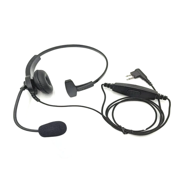 Atlantic Radio HSS+M Lightweight Single Muff Headset with Boom Mic