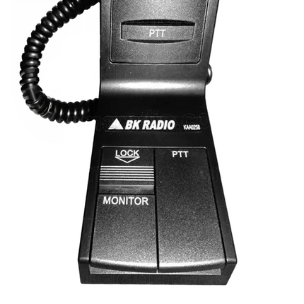 Bendix King KAA0258 Desktop Microphone for KNG-M150 showcasing the large front push-to-talk dispatch lever.