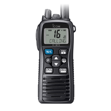 Icom M73 (VHF Marine, IPX8) Slim, Powerful, and Submersible VHF Marine Radio