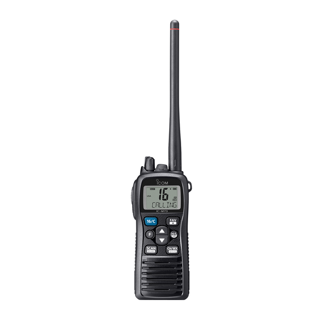 Icom M73 (VHF Marine, IPX8) Slim, Powerful, and Submersible VHF Marine Radio