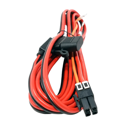Close up shot of the heavy duty connection plug on the genuine Icom OPC2478 power wire harness.