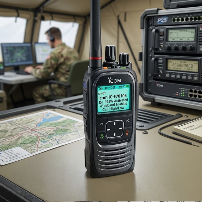 Graphic representation of the Icom ISL-P25W software feature activation key for Icom P25 radios.