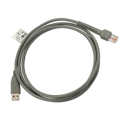 Straight-line view of a genuine Motorola PMKN4147A ribless programming cable showing its heavy-duty black insulated sheathing.