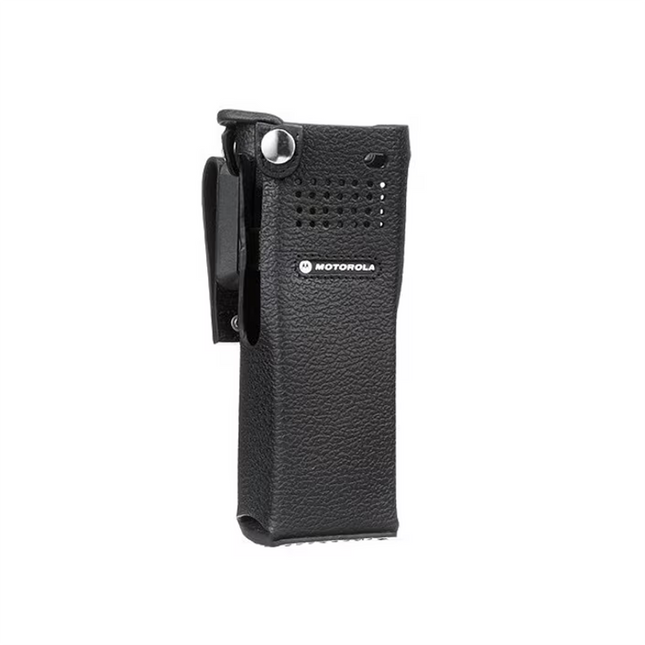 Motorola PMLN5659B Hard Leather Carry Case - D-Rings, 2.75-Inch Swivel Belt Loop