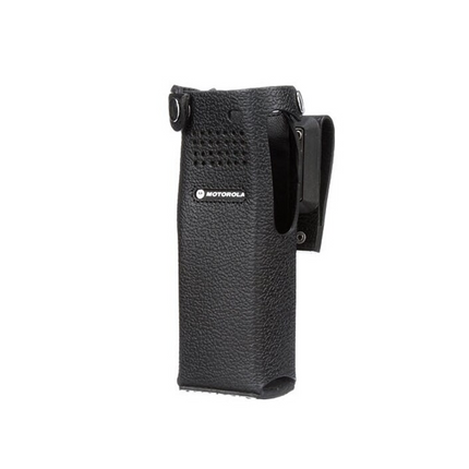Motorola PMLN5659B Hard Leather Carry Case - D-Rings, 2.75-Inch Swivel Belt Loop