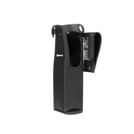 Motorola PMLN5659B Hard Leather Carry Case - D-Rings, 2.75-Inch Swivel Belt Loop