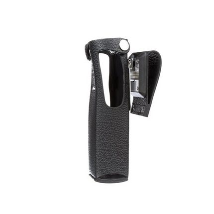 Motorola PMLN5659B Hard Leather Carry Case - D-Rings, 2.75-Inch Swivel Belt Loop