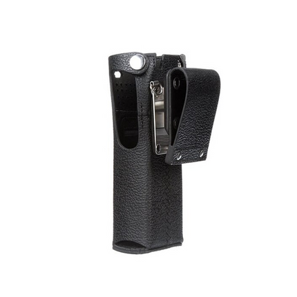 Motorola PMLN5659B Hard Leather Carry Case - D-Rings, 2.75-Inch Swivel Belt Loop