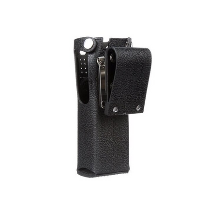 Motorola PMLN5659B Hard Leather Carry Case - D-Rings, 2.75-Inch Swivel Belt Loop