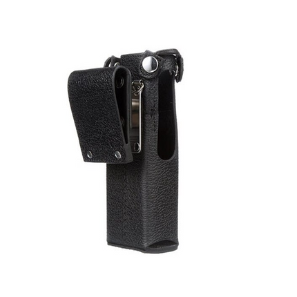 Motorola PMLN5659B Hard Leather Carry Case - D-Rings, 2.75-Inch Swivel Belt Loop