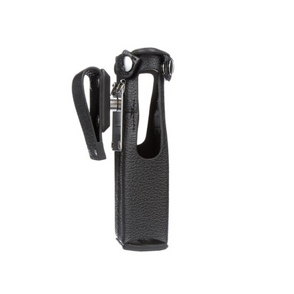Motorola PMLN5659B Hard Leather Carry Case - D-Rings, 2.75-Inch Swivel Belt Loop
