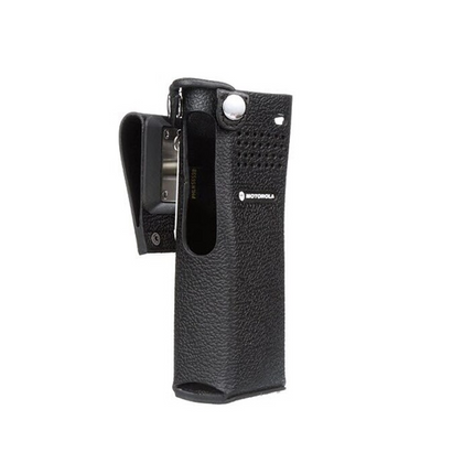 Motorola PMLN5659B Hard Leather Carry Case - D-Rings, 2.75-Inch Swivel Belt Loop