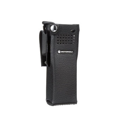 Motorola PMLN5659B Hard Leather Carry Case - D-Rings, 2.75-Inch Swivel Belt Loop
