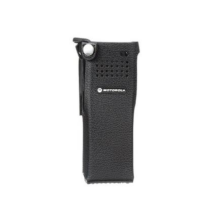 Motorola PMLN5659B Hard Leather Carry Case - D-Rings, 2.75-Inch Swivel Belt Loop