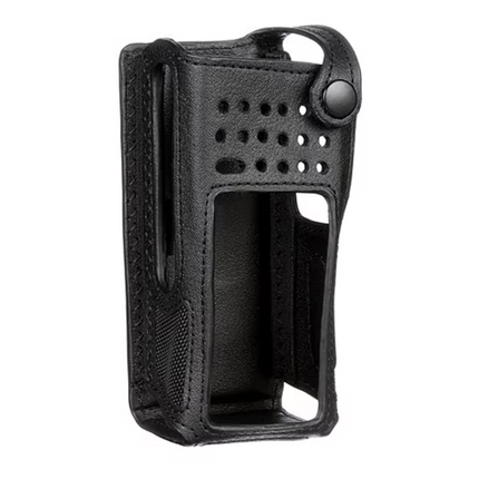 Front view of the Motorola PMLN5844A nylon carry case with clear full keypad display window.