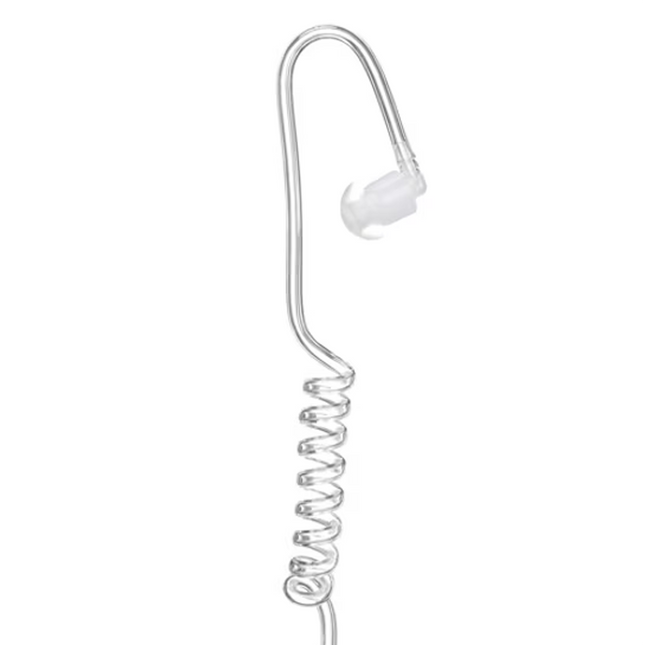 Side profile showing the quick-disconnect translucent tube and silicone eartip on the PMLN6129A.