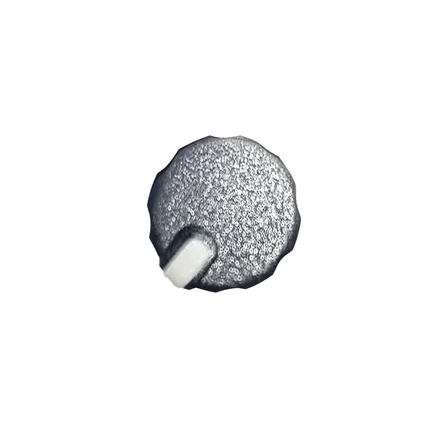 Top down view of the Motorola PMLN8681A volume replacement knob highlighting its high grip textured perimeter.