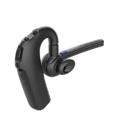 Side profile view showing the lightweight earhook design of the Motorola EP910e wireless earpiece.