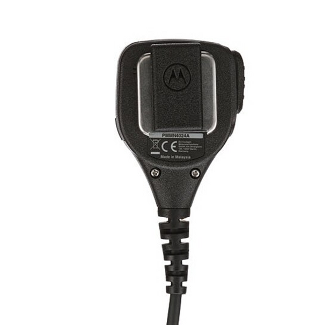 Motorola PMMN4024 remote speaker microphone backside view.