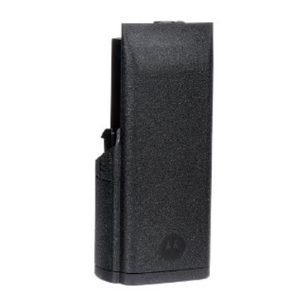 Front view of the Motorola PMNN4505A IMPRES 2 battery displaying the text markings and rugged outer texture.