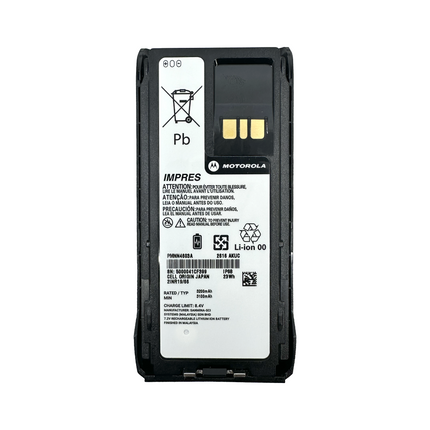 Motorola PMNN4603A IMPRES Li-Ion Battery for MOTOTRBO R7 showing the high-capacity 3200 mAh power pack casing.