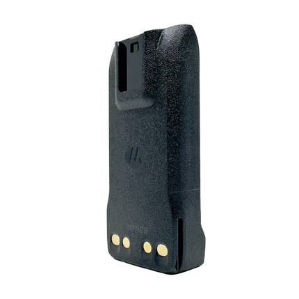Rear contact layout detail of the authentic Motorola PMNN4603A self-calibrating IP68 lithium battery pack.