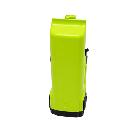 Motorola PMNN4891A clamshell pack attached to the rear rail chassis of an APX series portable radio