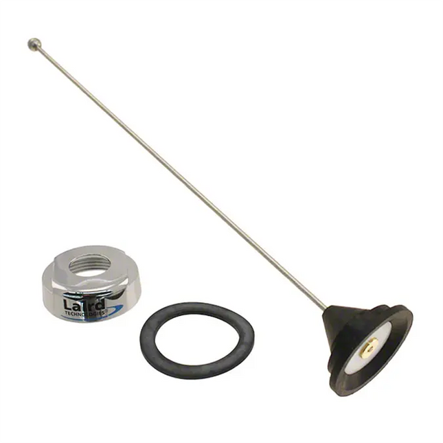 Close up view of the premium gold plated contact pin inside the brass terminal core of a TE Connectivity QW450 antenna base.