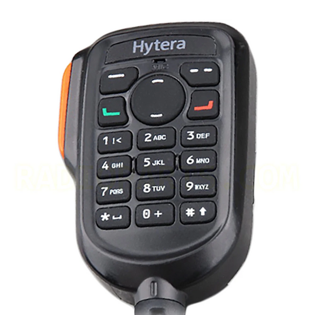 Close-up detail the Hytera SM19A1 microphone keypad.