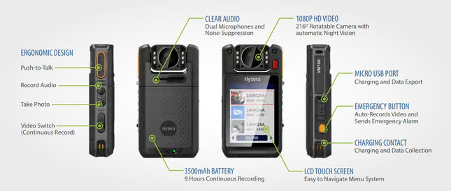 VM780 Body Worn Camera with Push-to-Talk Over Cellular - Atlantic Radio Communications Corp.